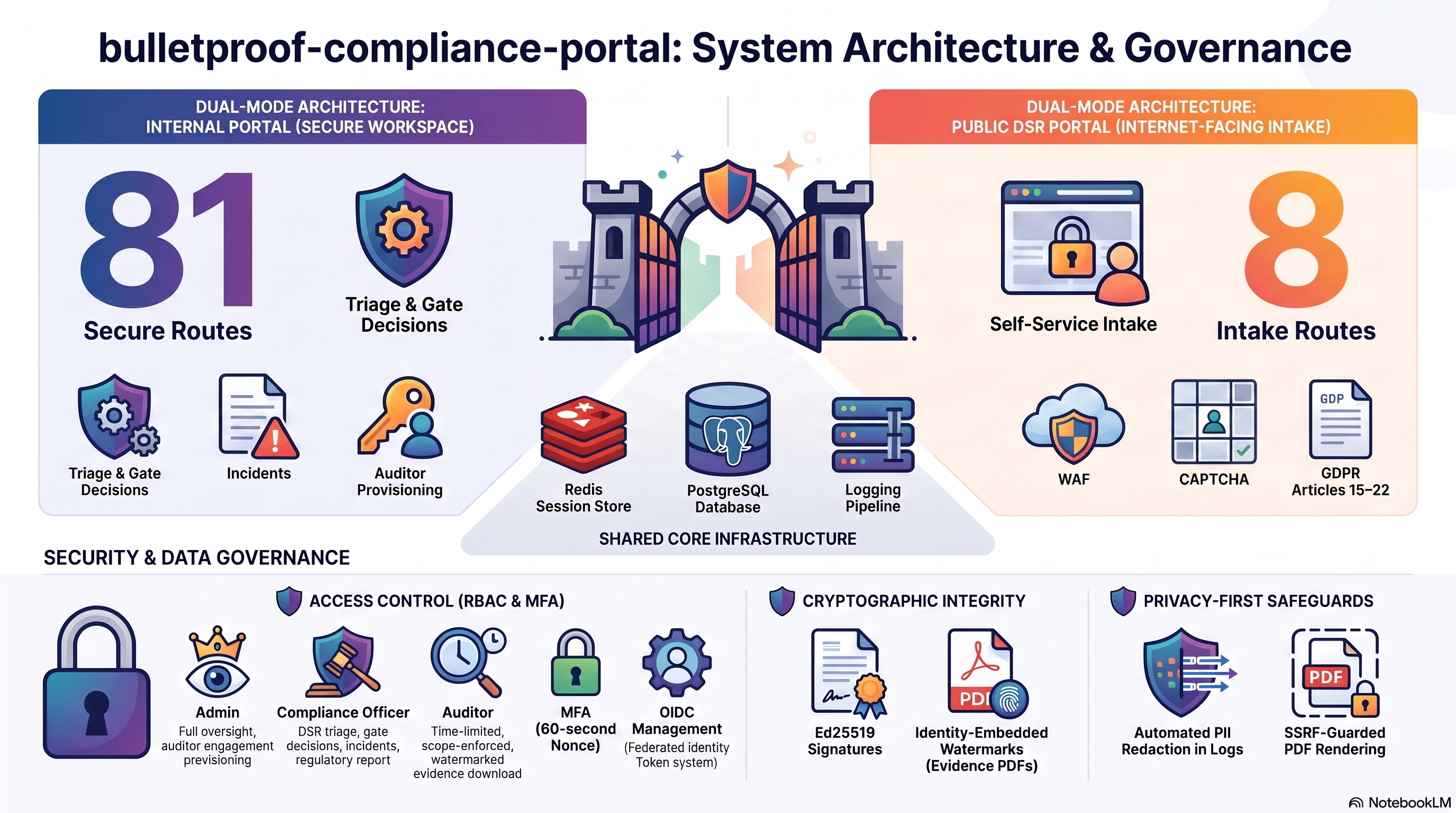 Compliance Portal & Human-in-the-Loop Interface architecture infographic