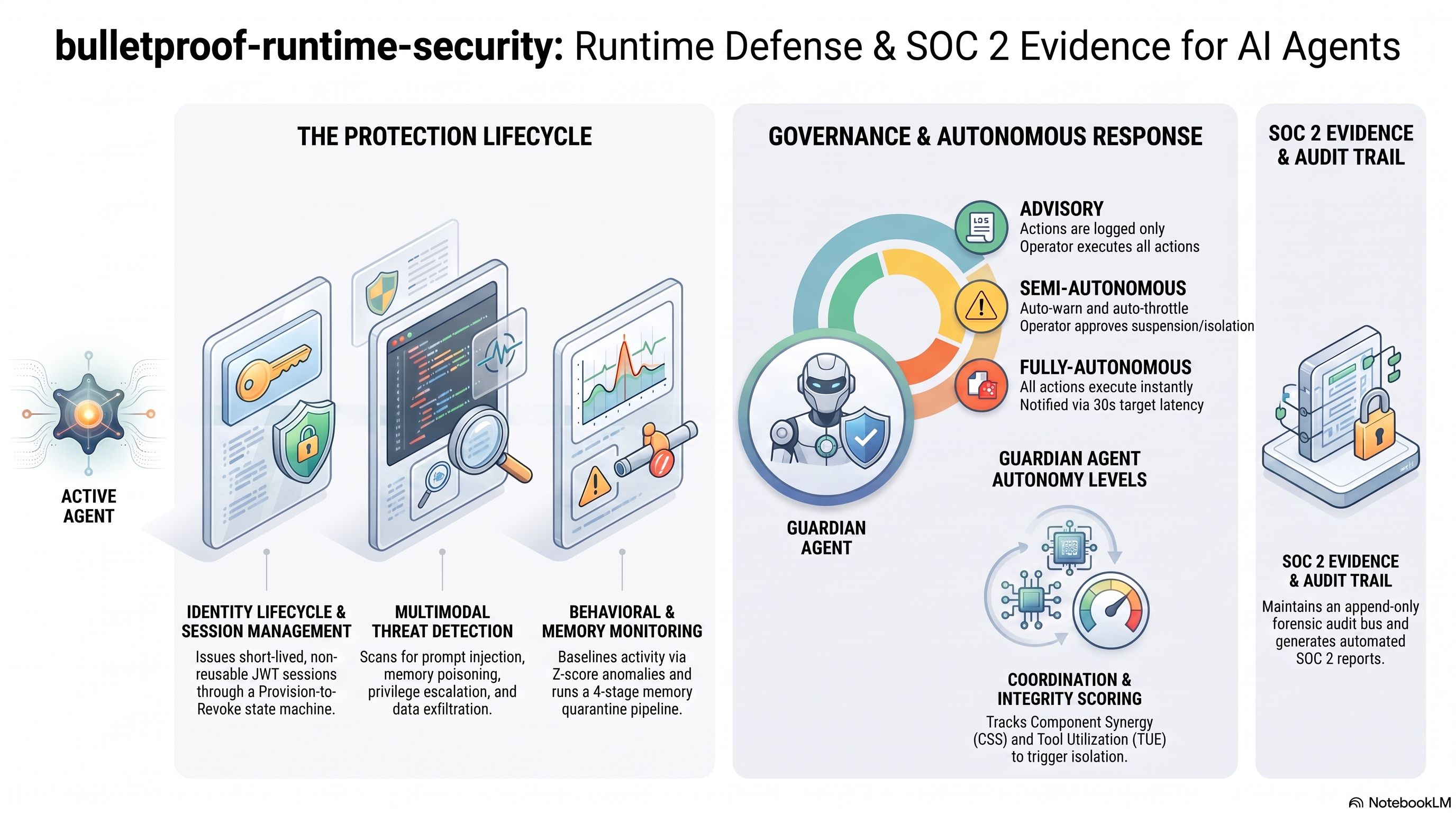 Agent Runtime Security & Identity architecture infographic